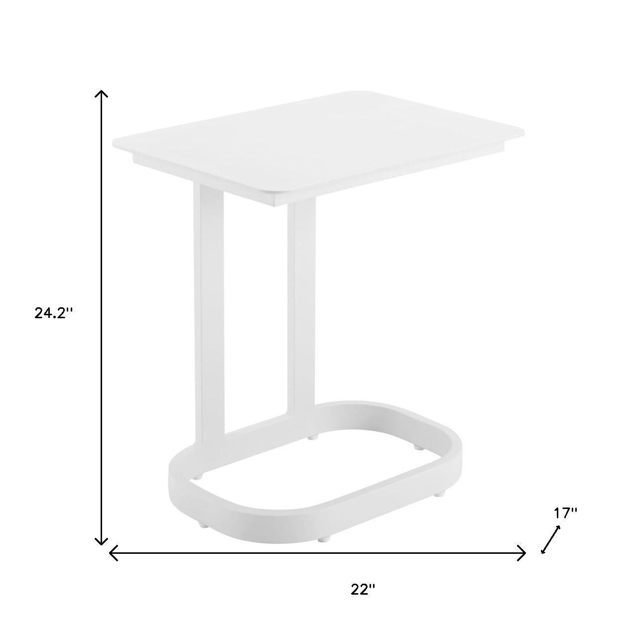 22" White Aluminum Outdoor Side Table