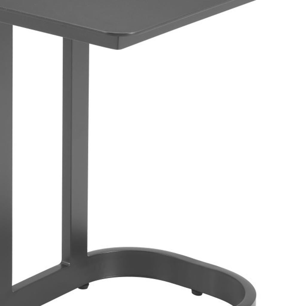 22" Black Aluminum Outdoor Side Table