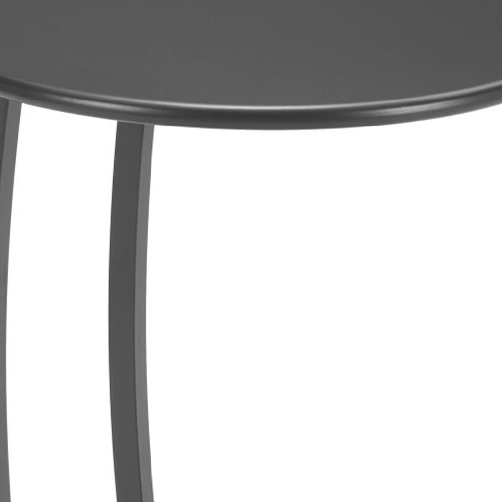 20" Black Aluminum Round Outdoor Side Table