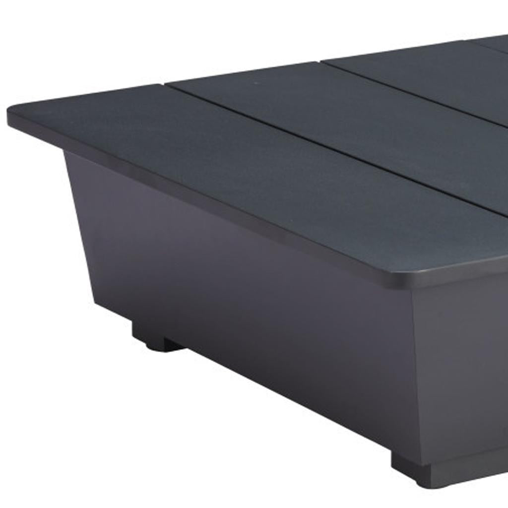 32" Gray Aluminum Square Outdoor Coffee Table