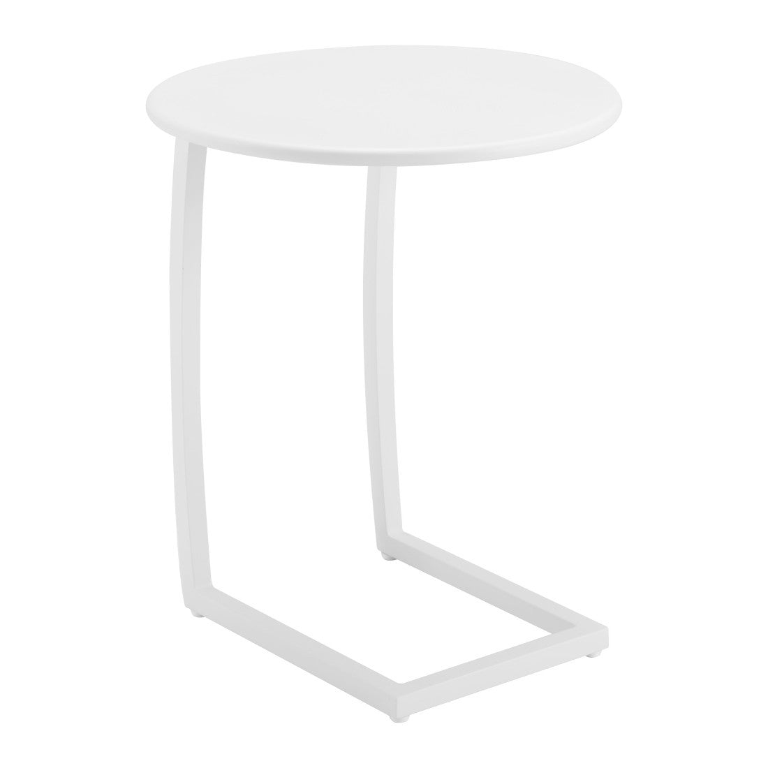 20" White Aluminum Round Outdoor Side Table