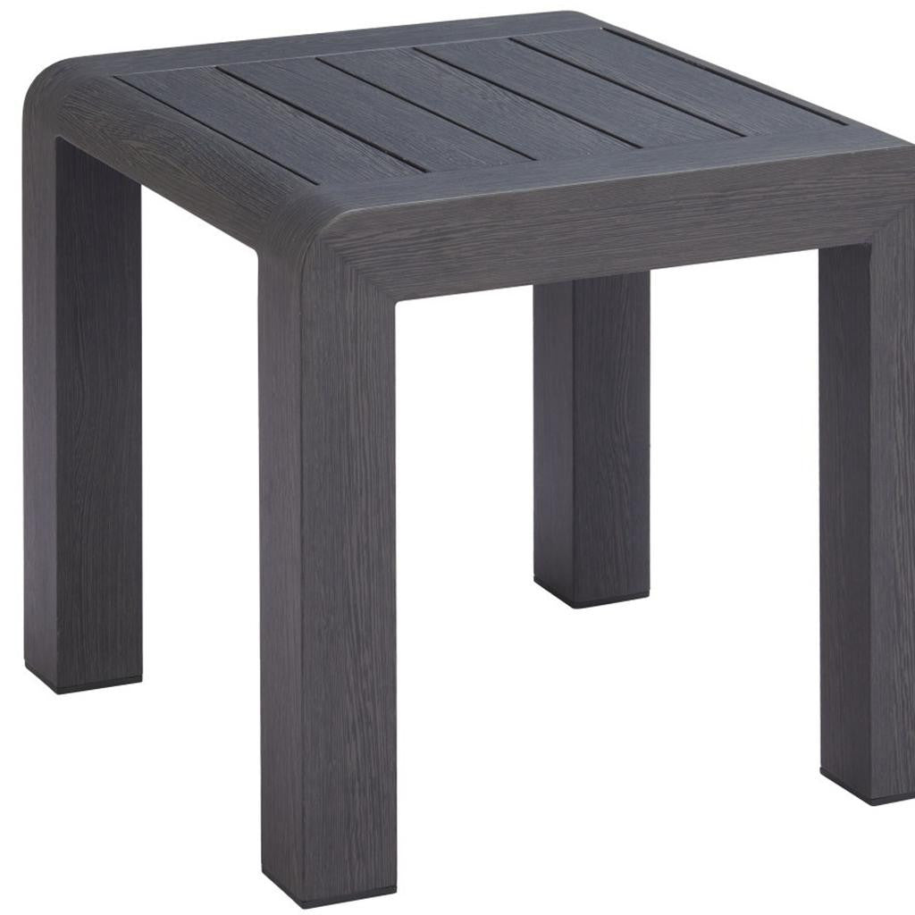 23" Black Aluminum Square Outdoor Side Table