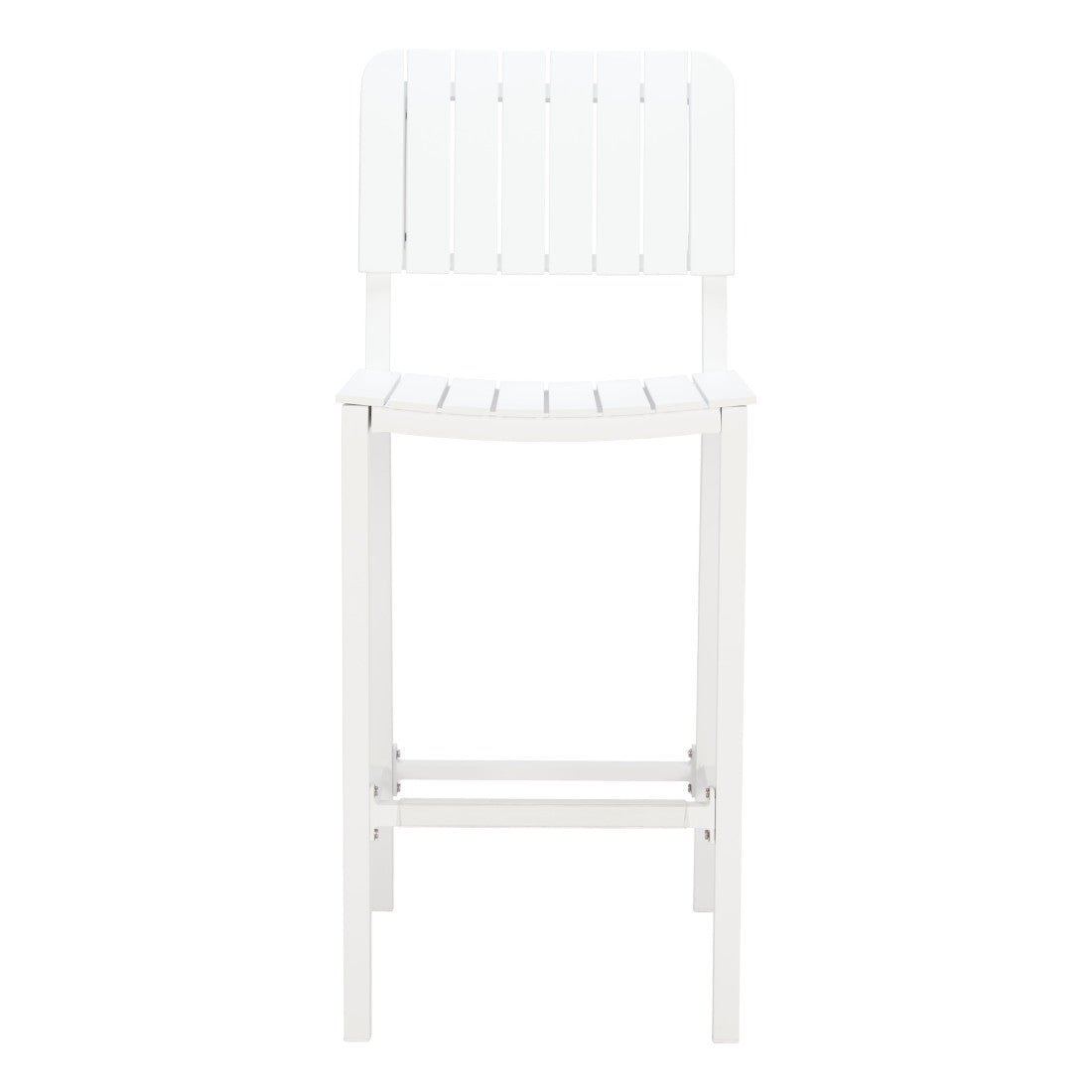 30" White Aluminum Outdoor Bar Height Chair