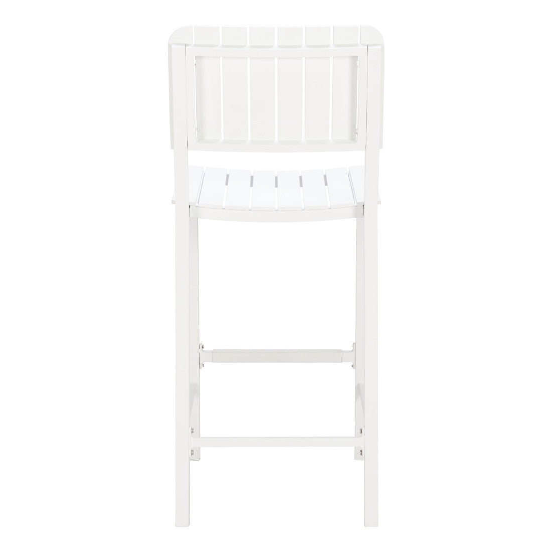 30" White Aluminum Outdoor Bar Height Chair