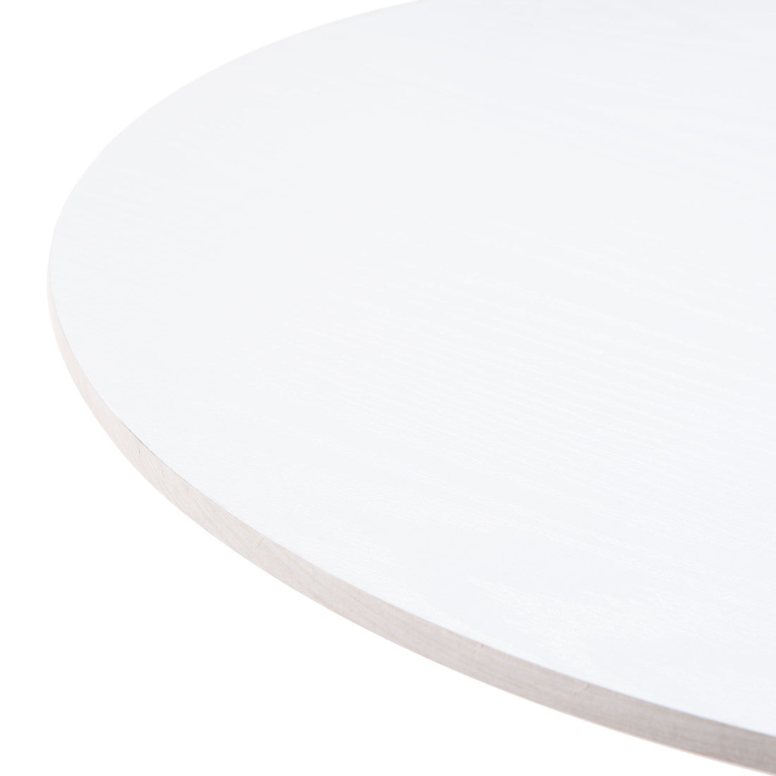 24" White Wood and Steel Rounded Bar Table