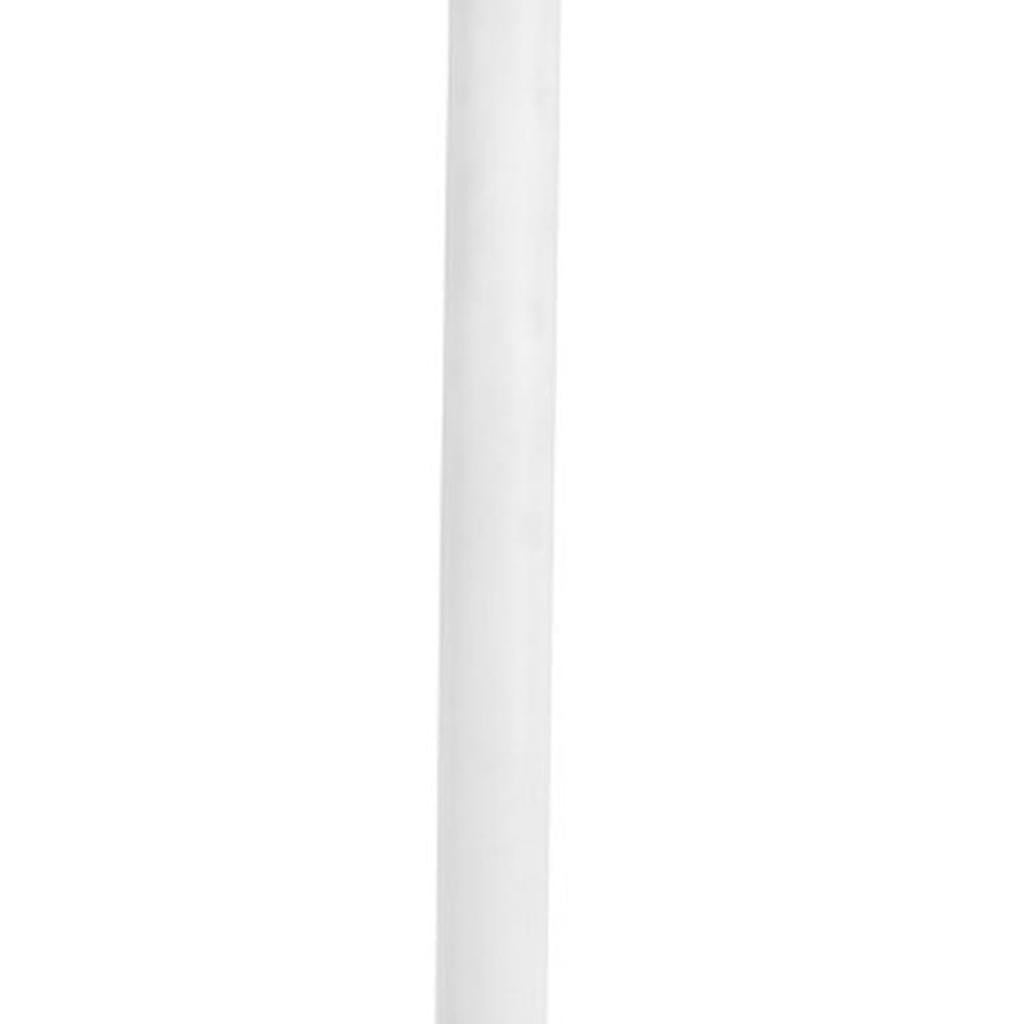 24" White Wood and Steel Rounded Bar Table