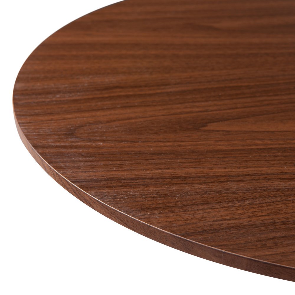 24" Brown and Black Wood and Steel Rounded Bar Table