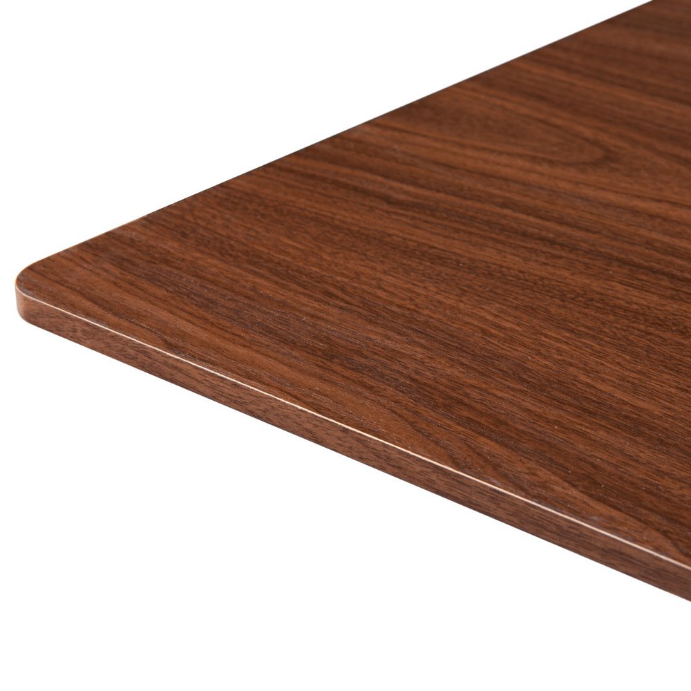 24" Brown and Black Wood and Steel Square Bar Table