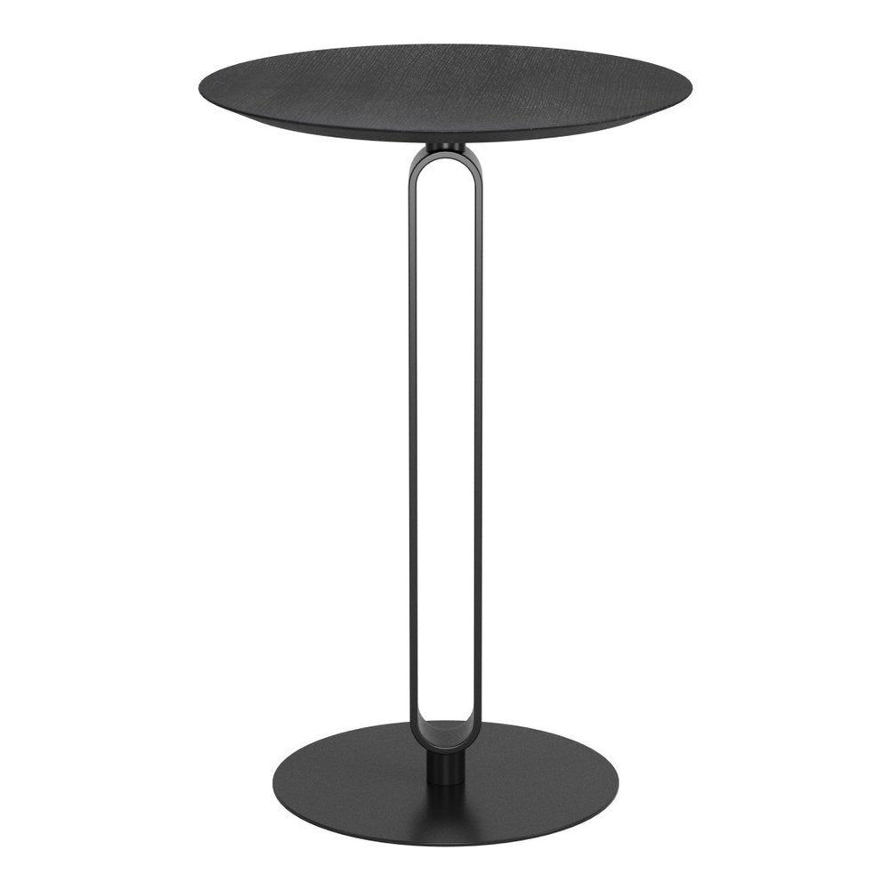 24" Black Wood and Steel Rounded Bar Table