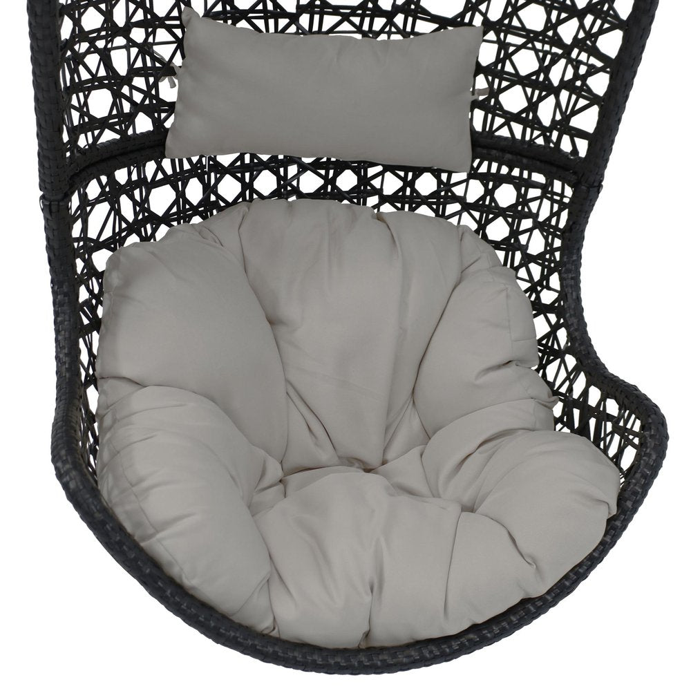 32" Gray Steel Outdoor Egg Chair