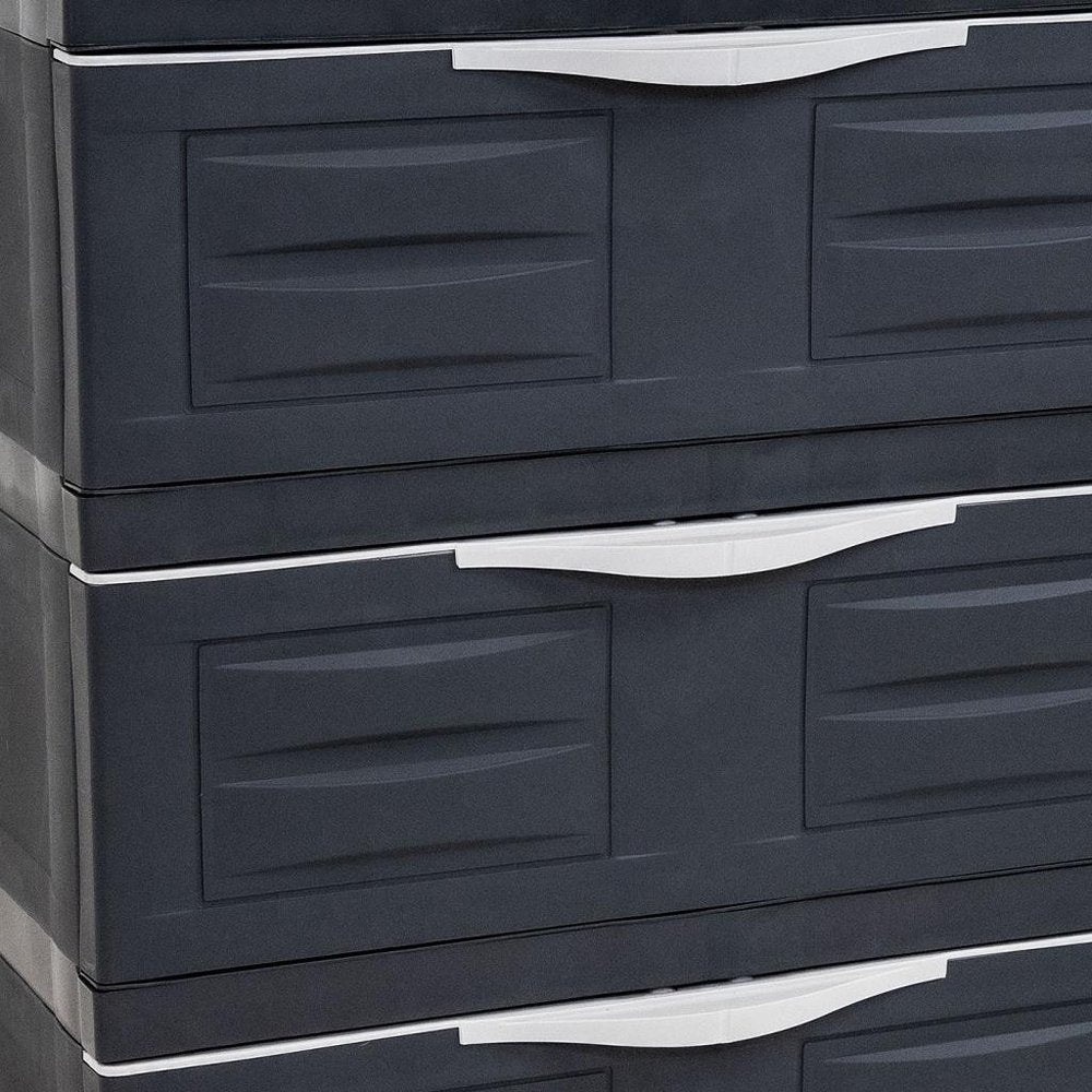 23" Charcoal Heavy Duty Plastic Cabinet With Three Drawers