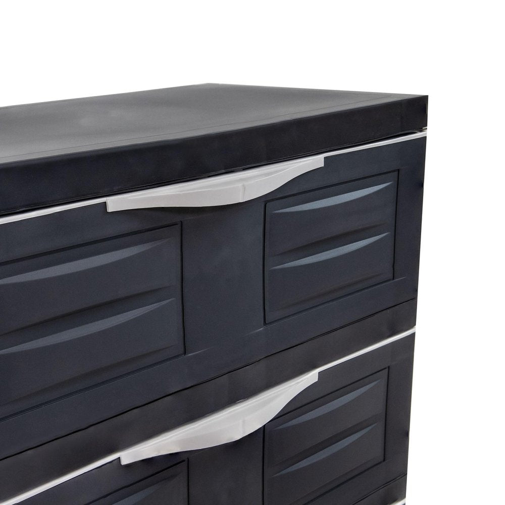 23" Charcoal Heavy Duty Plastic Cabinet With Three Drawers