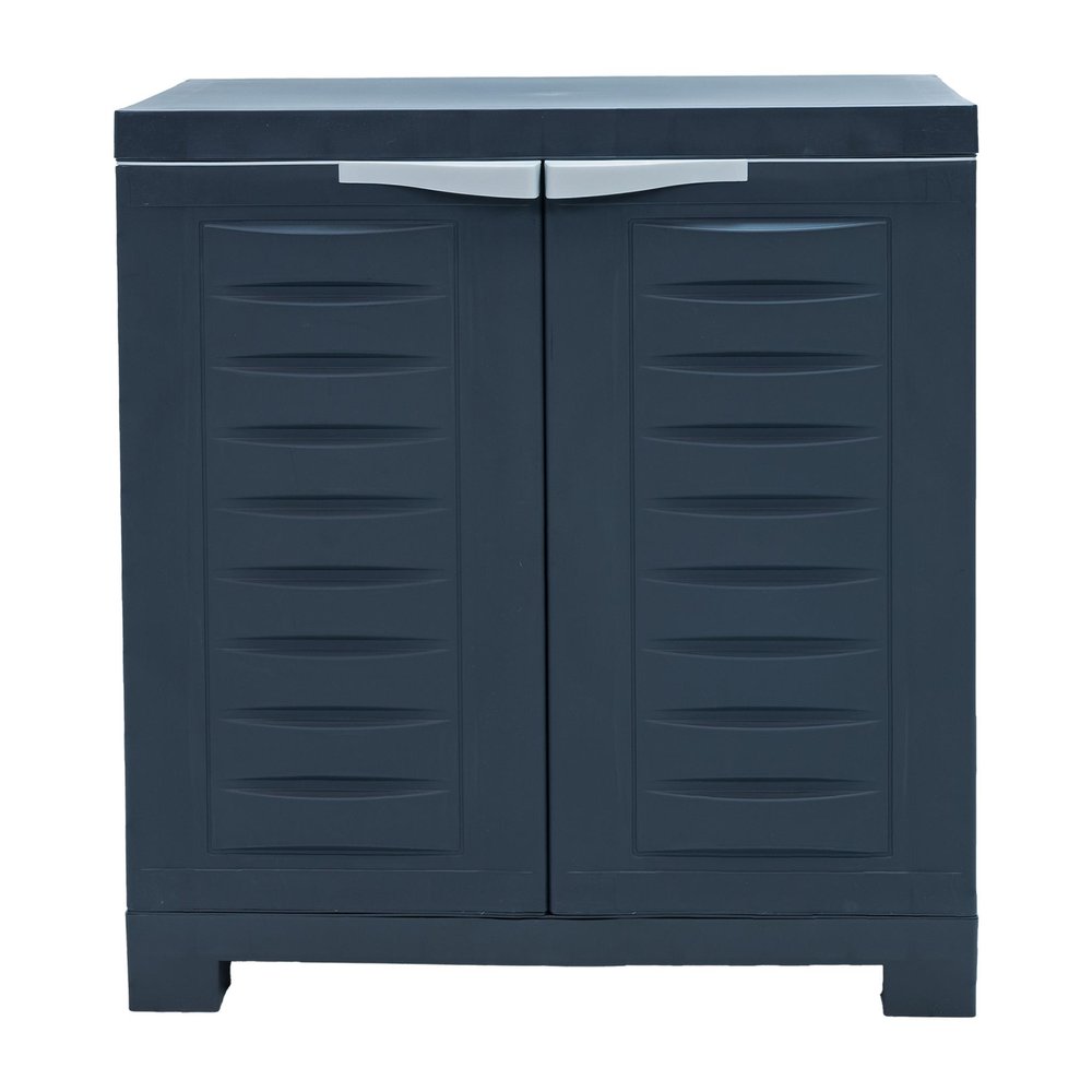 23" Charcoal Plastic Accent Cabinet With Two Doors