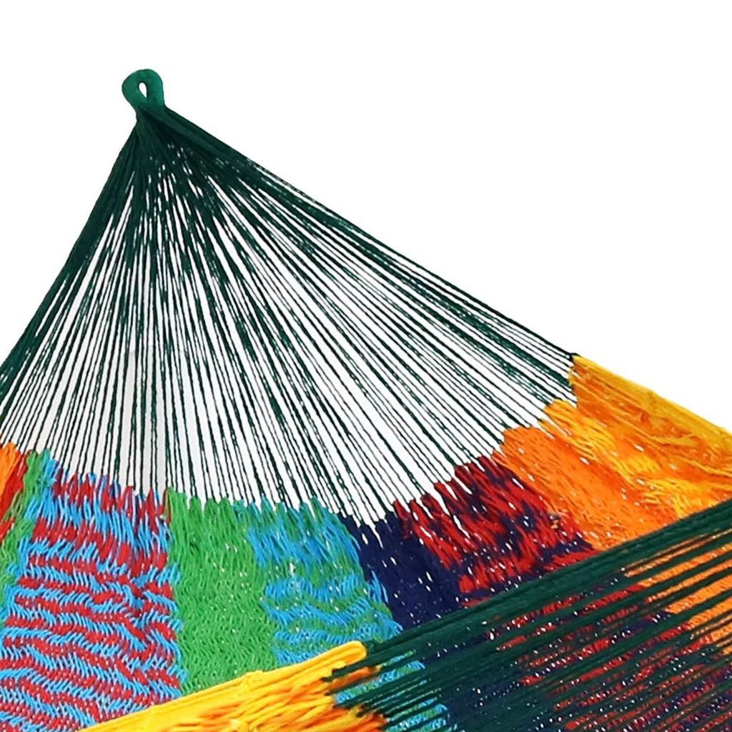 Green Red And Yellow Striped Double Hammock