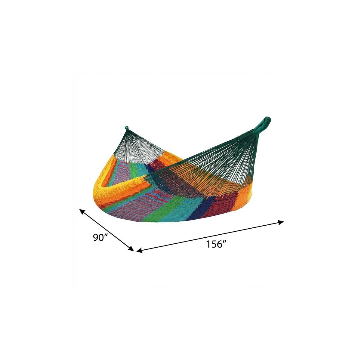 Green Red And Yellow Striped Double Hammock