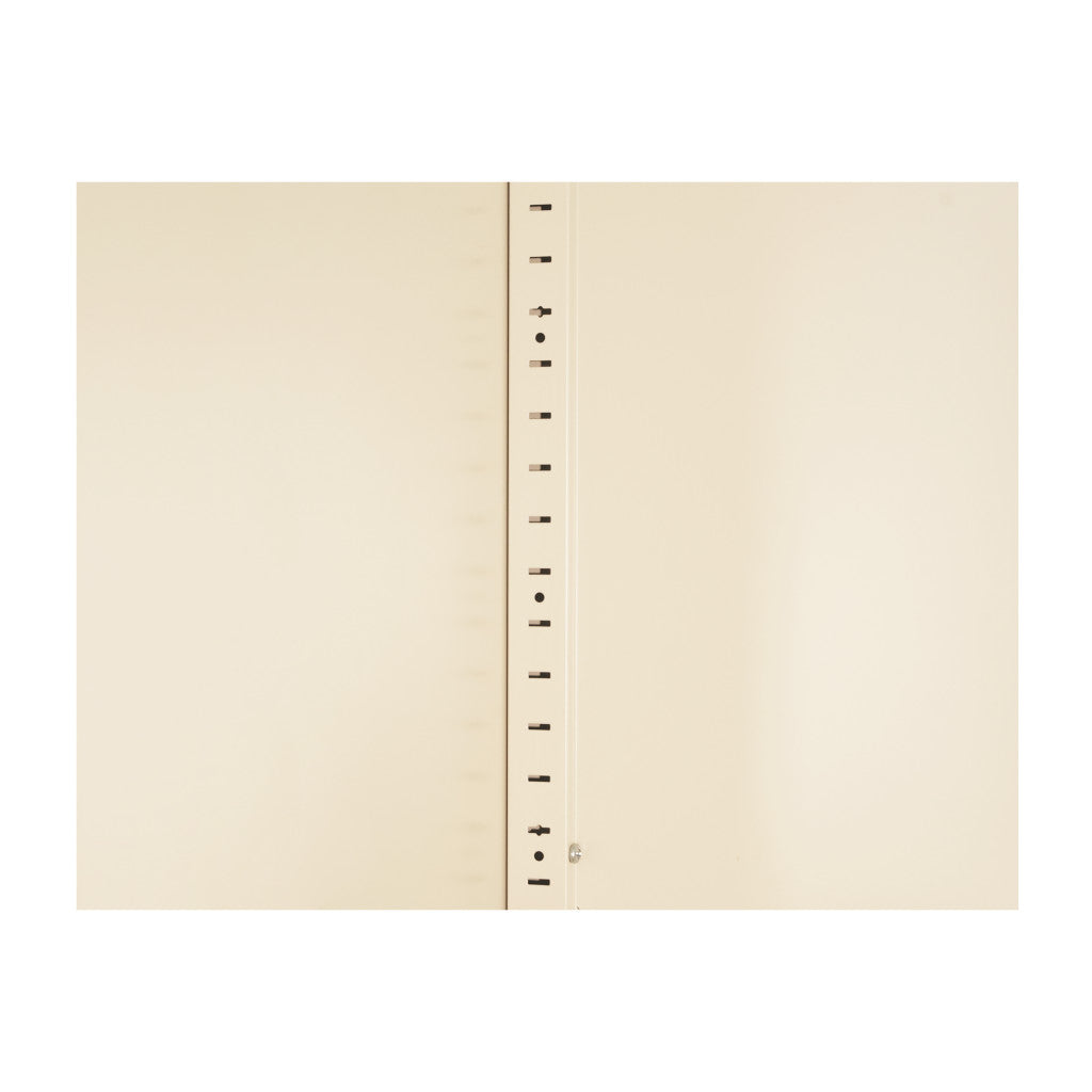 71" Cream Stainless Steel Locking Pantry Or Storage Closet With Arched Panel Doors