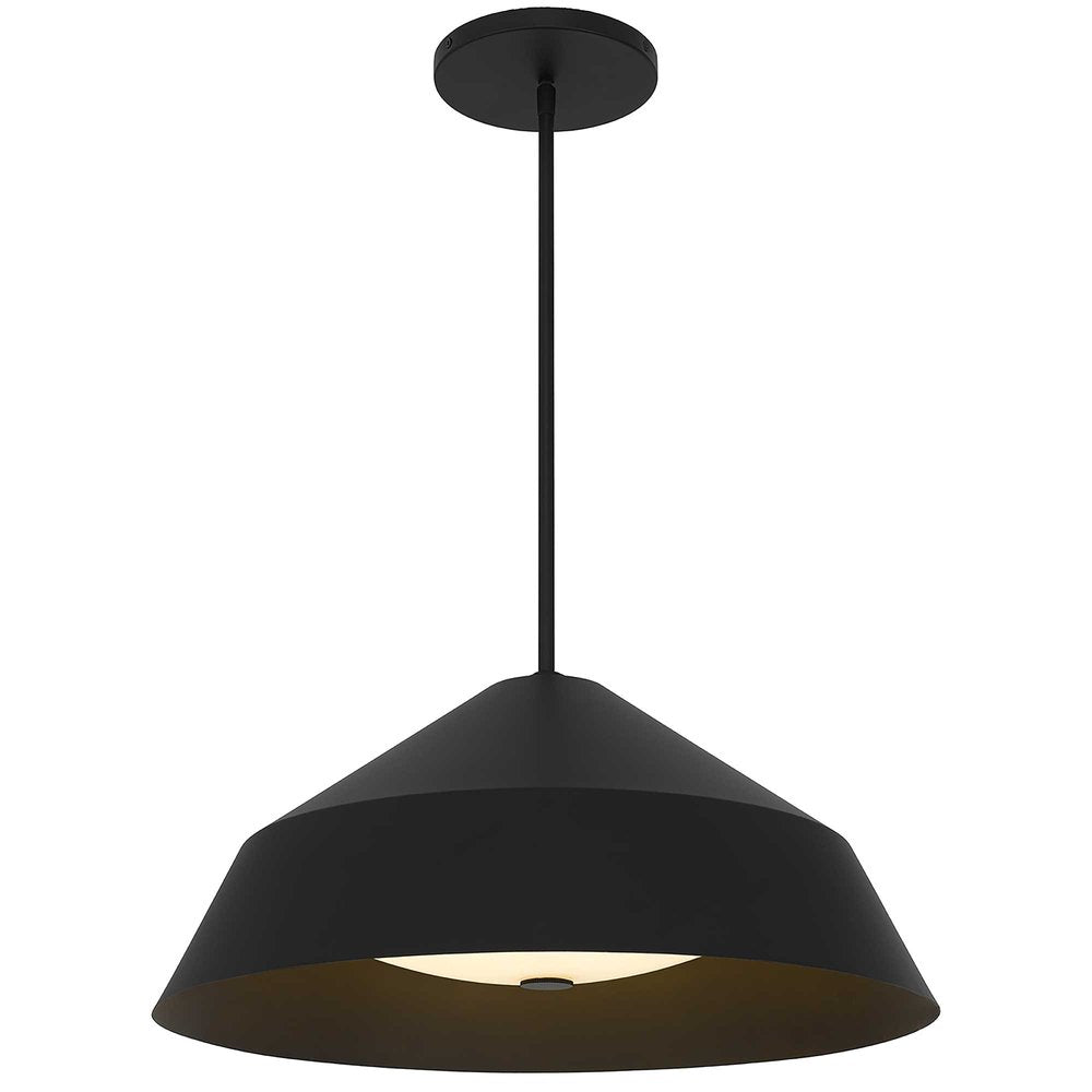 22" Black Aluminum Geometric LED Dimmable Outdoor Pendent Hanging Light