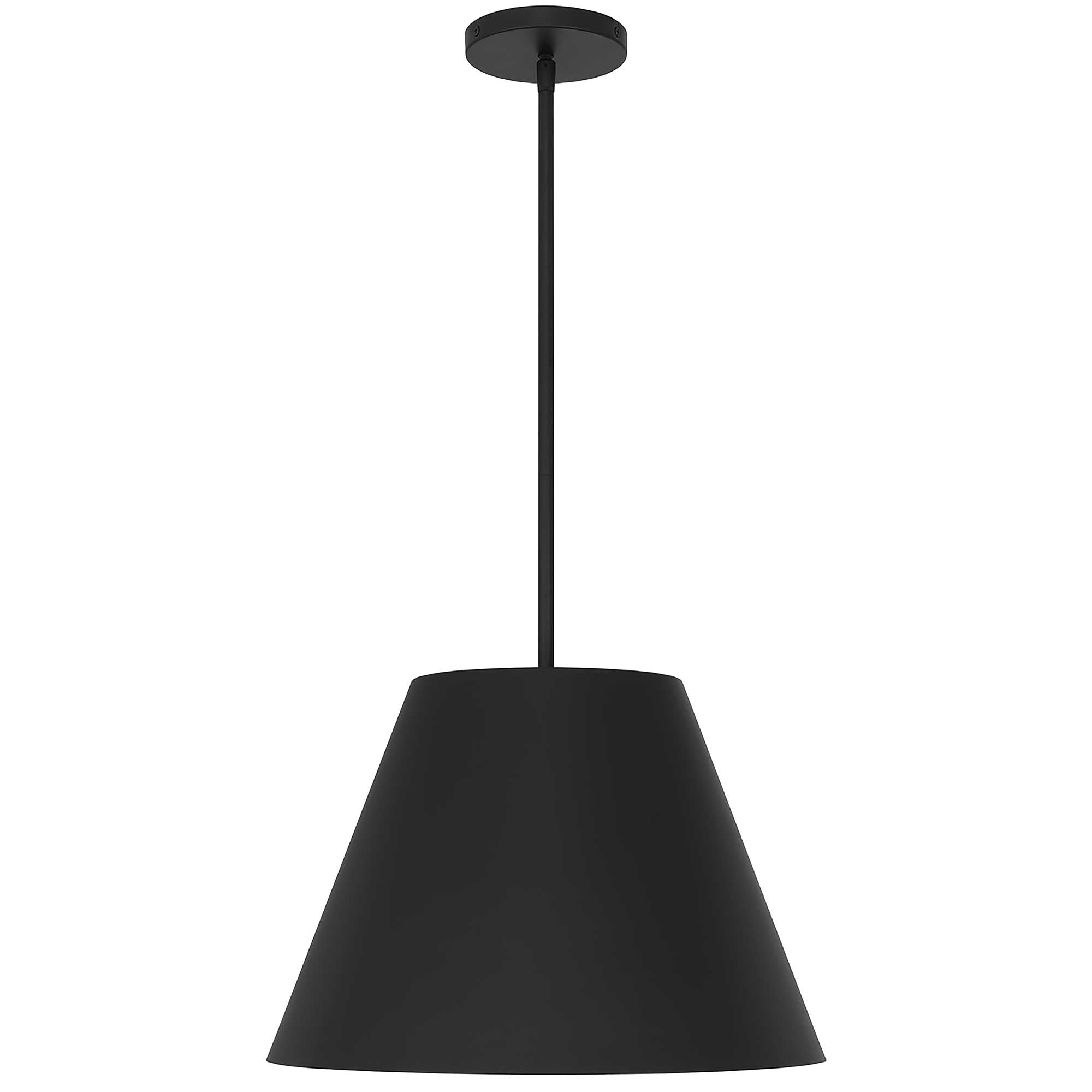 16" Black Aluminum Cone LED Dimmable Outdoor Pendent Hanging Light