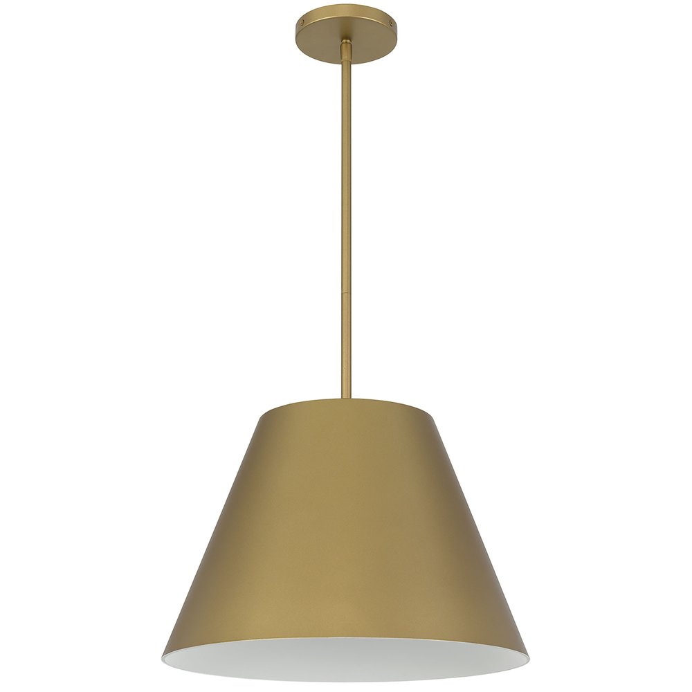 16" Antique Gold Aluminum Cone LED Dimmable Outdoor Pendent Hanging Light