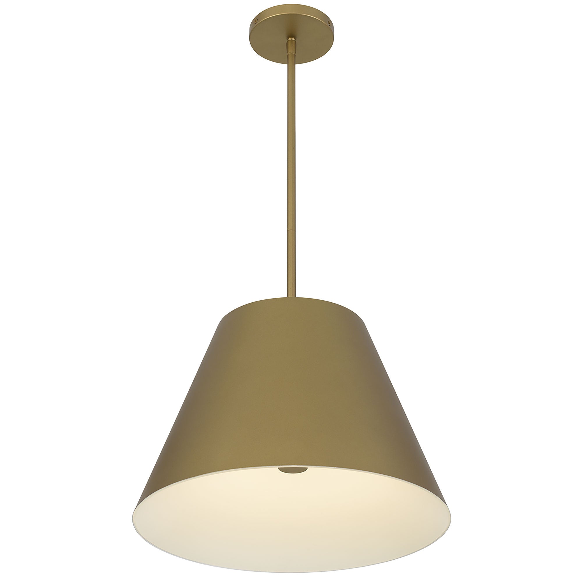 16" Antique Gold Aluminum Cone LED Dimmable Outdoor Pendent Hanging Light