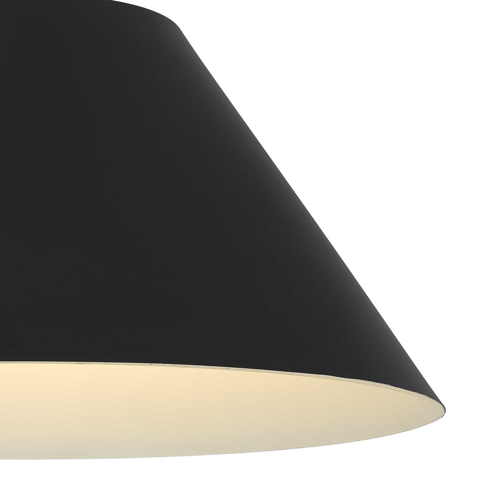 22" Black Aluminum Cone LED Dimmable Outdoor Pendent Hanging Light