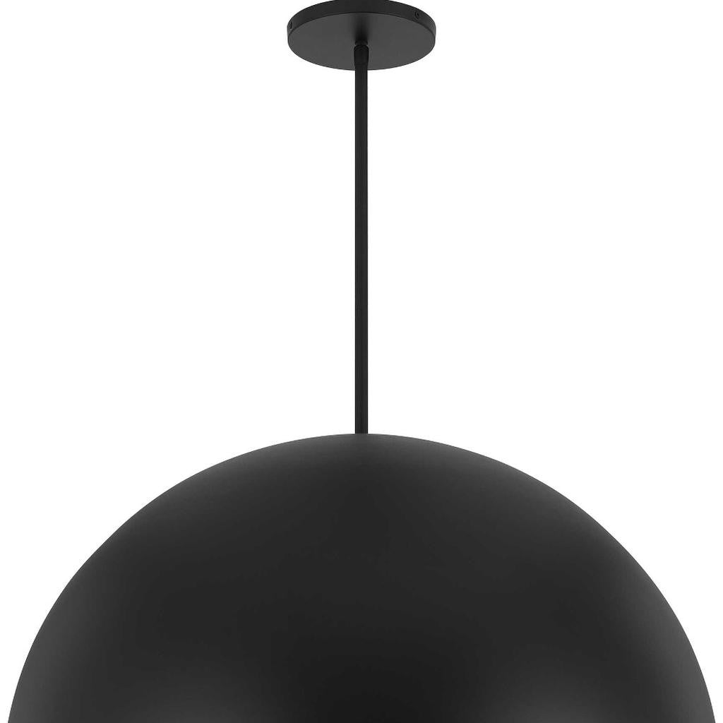 32" Black Aluminum Dome LED Dimmable Outdoor Pendent Hanging Light