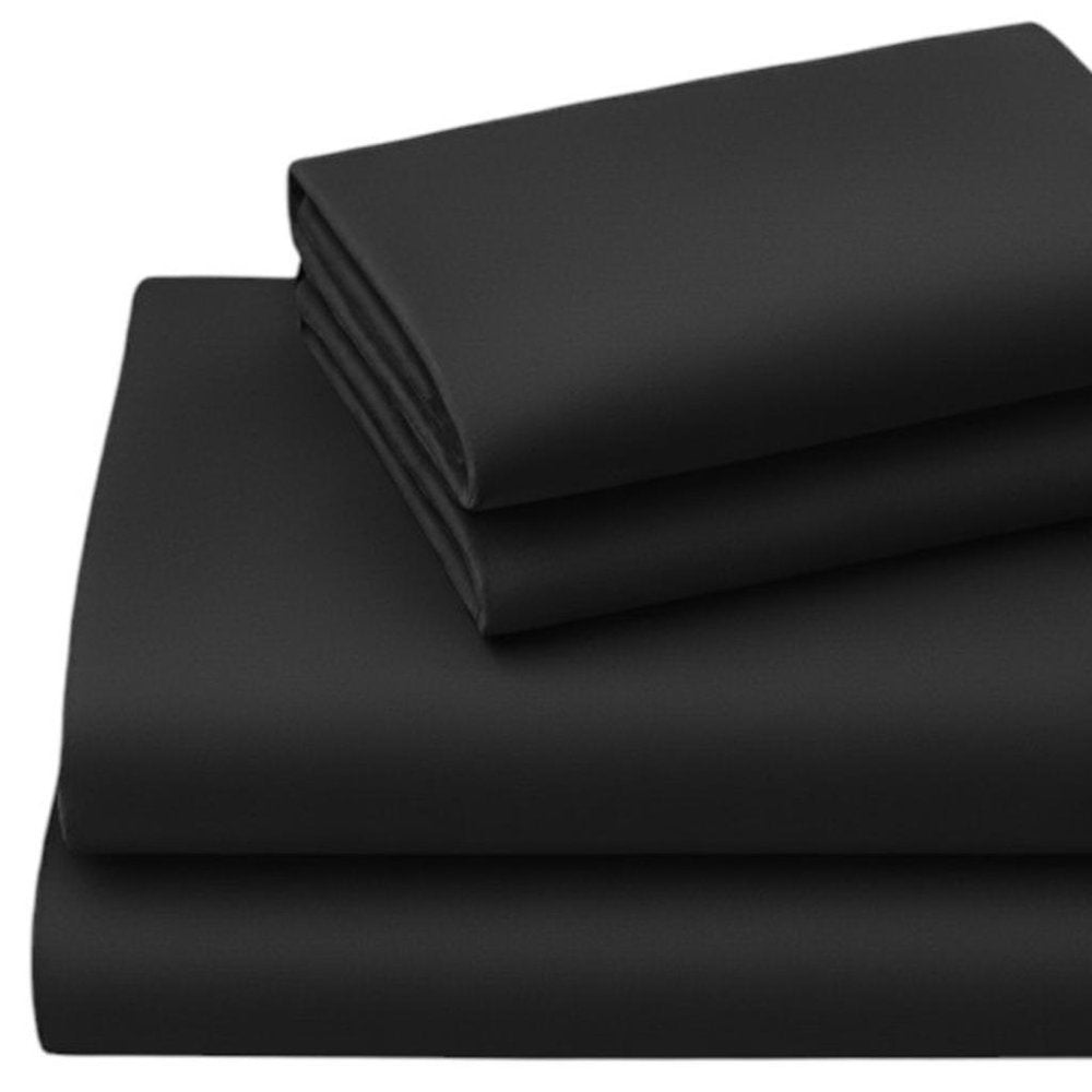 Four Piece Charcoal Cotton King Sheet Set