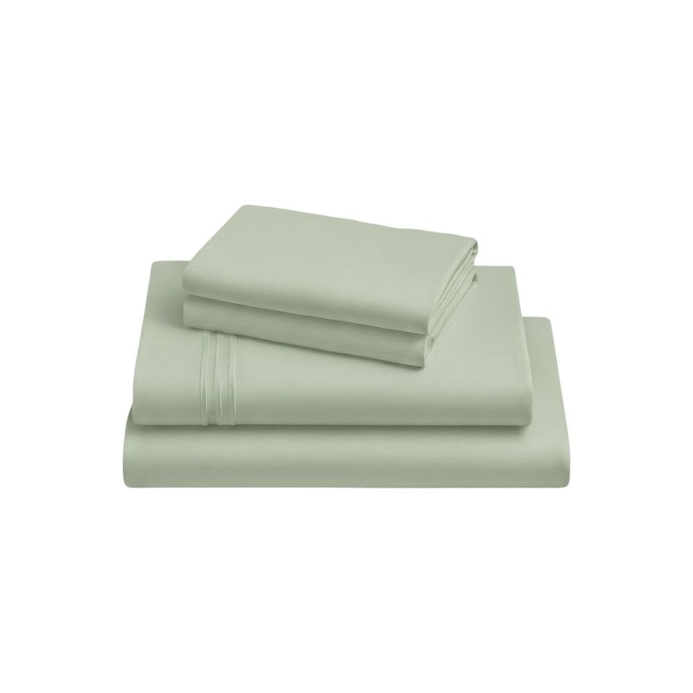 Four Piece Sage Cotton King Sheet Set