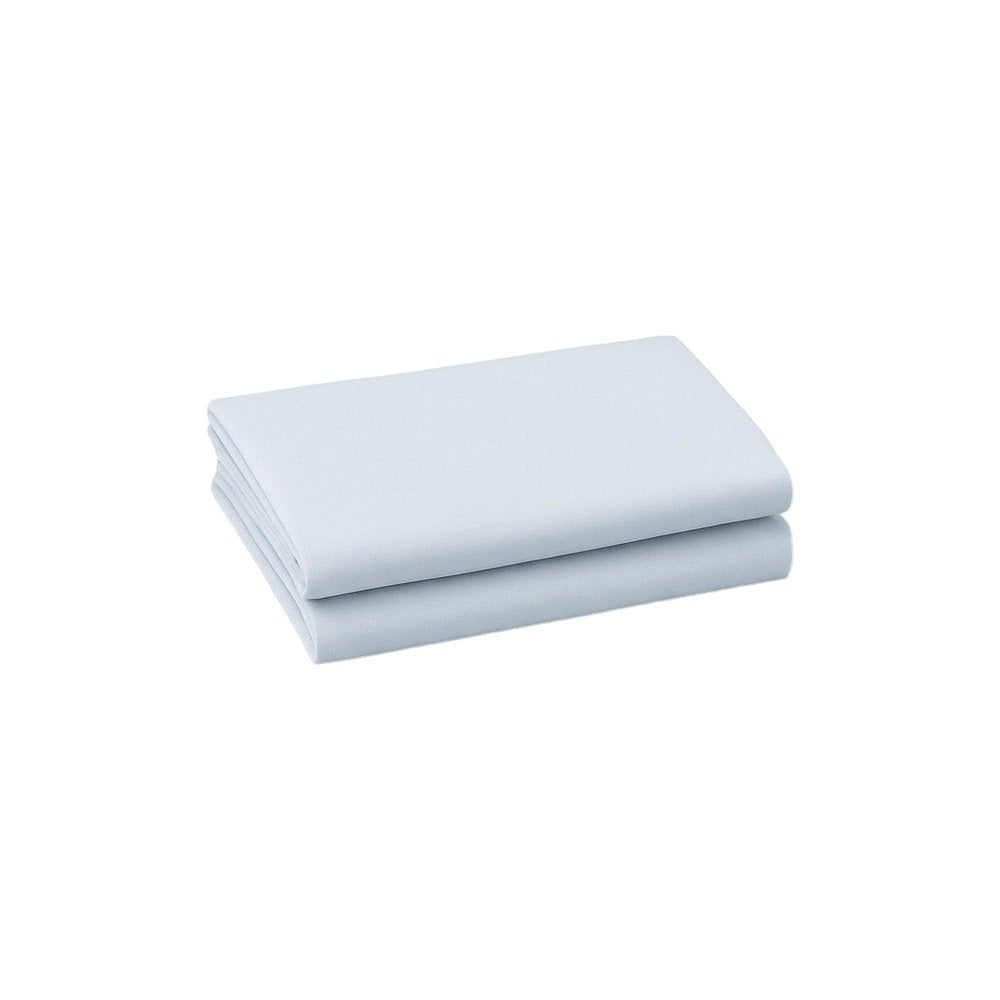 Set of Two Light Blue Cotton Queen Pillowcases