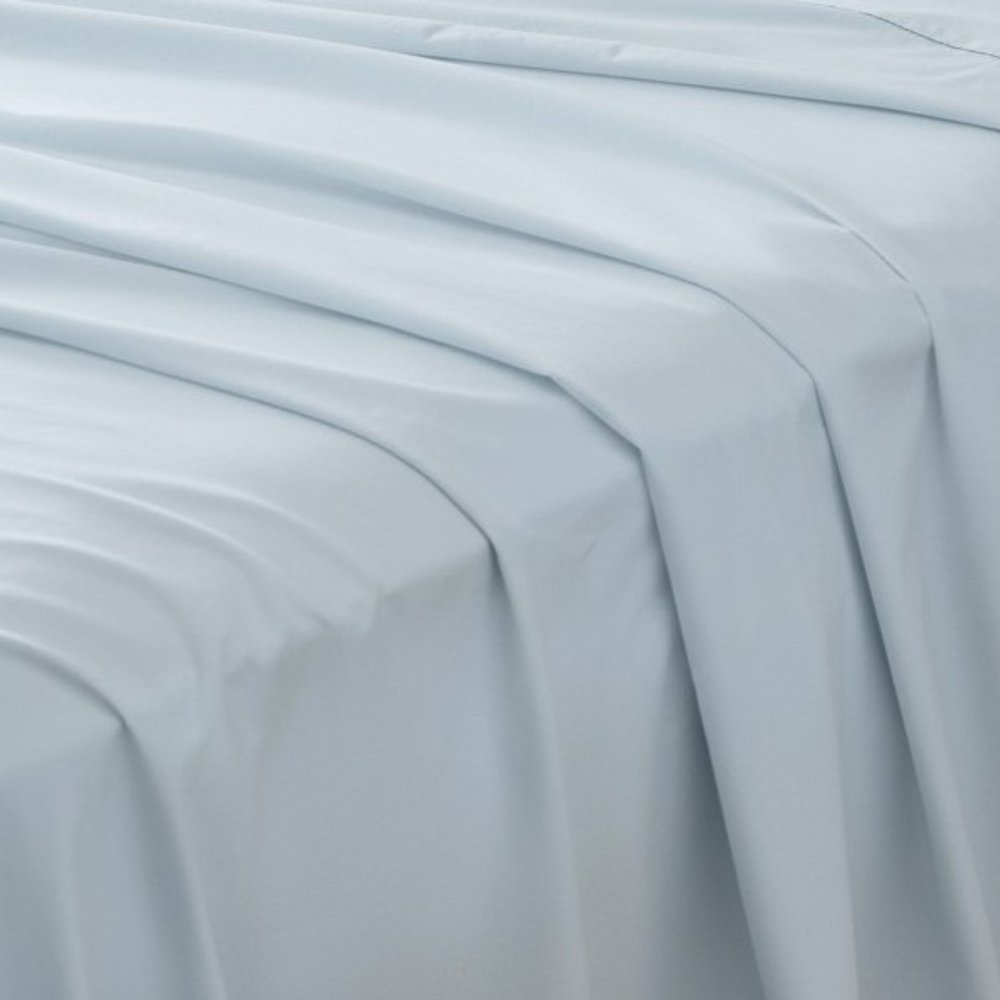 Set of Two Light Blue Cotton Queen Pillowcases