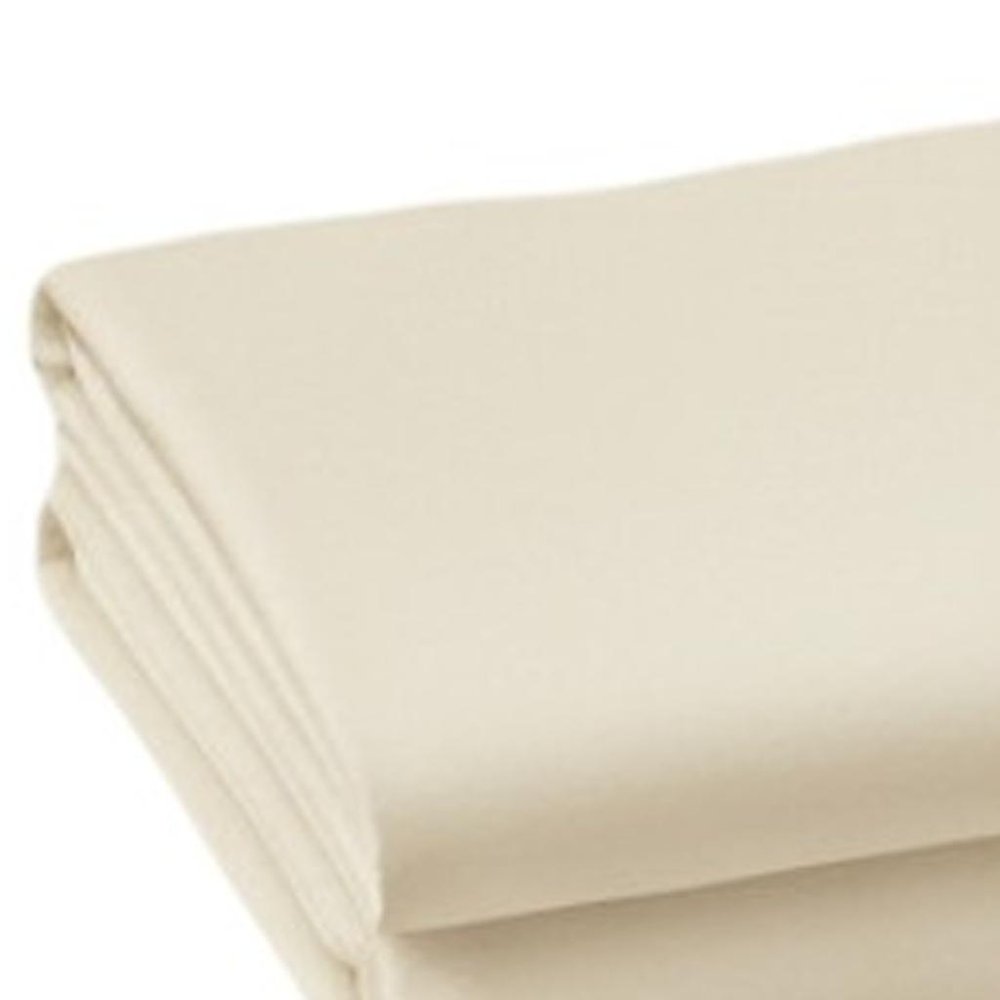 Set of Two Ivory Cotton King Pillowcases