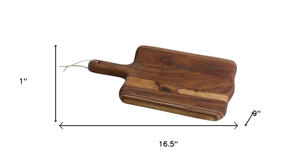 17" Brown Solid Wood Cutting Board