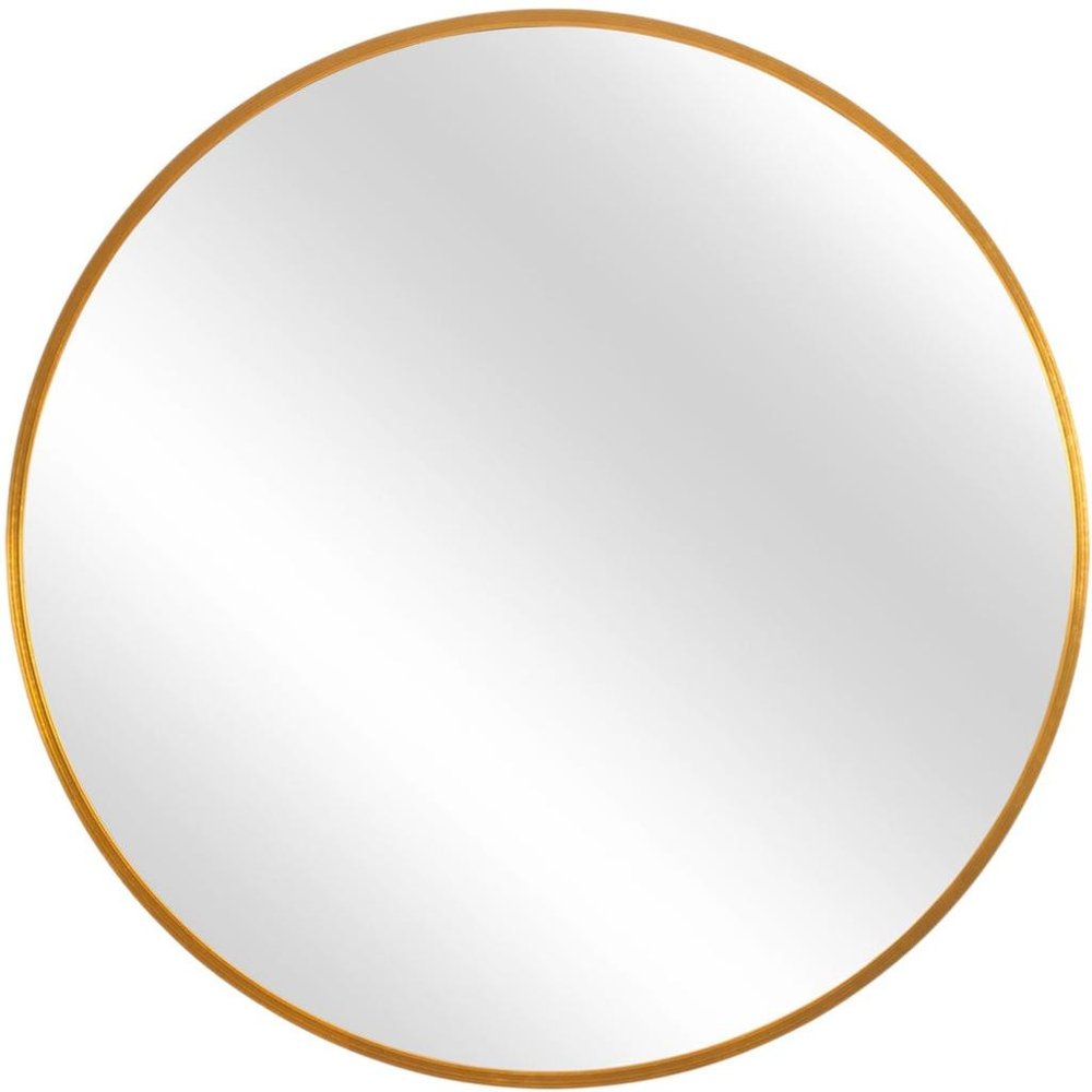 31" Gold Metal Round Framed Accent Mirror