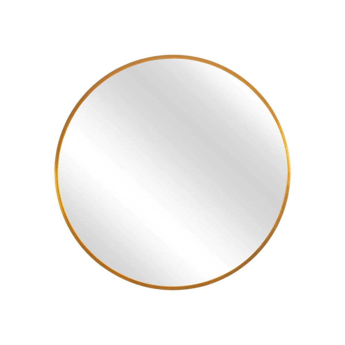 31" Gold Metal Round Framed Accent Mirror