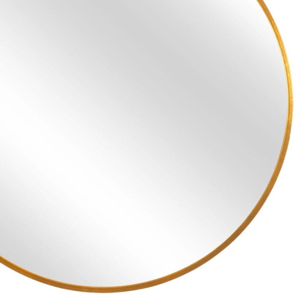 31" Gold Metal Round Framed Accent Mirror
