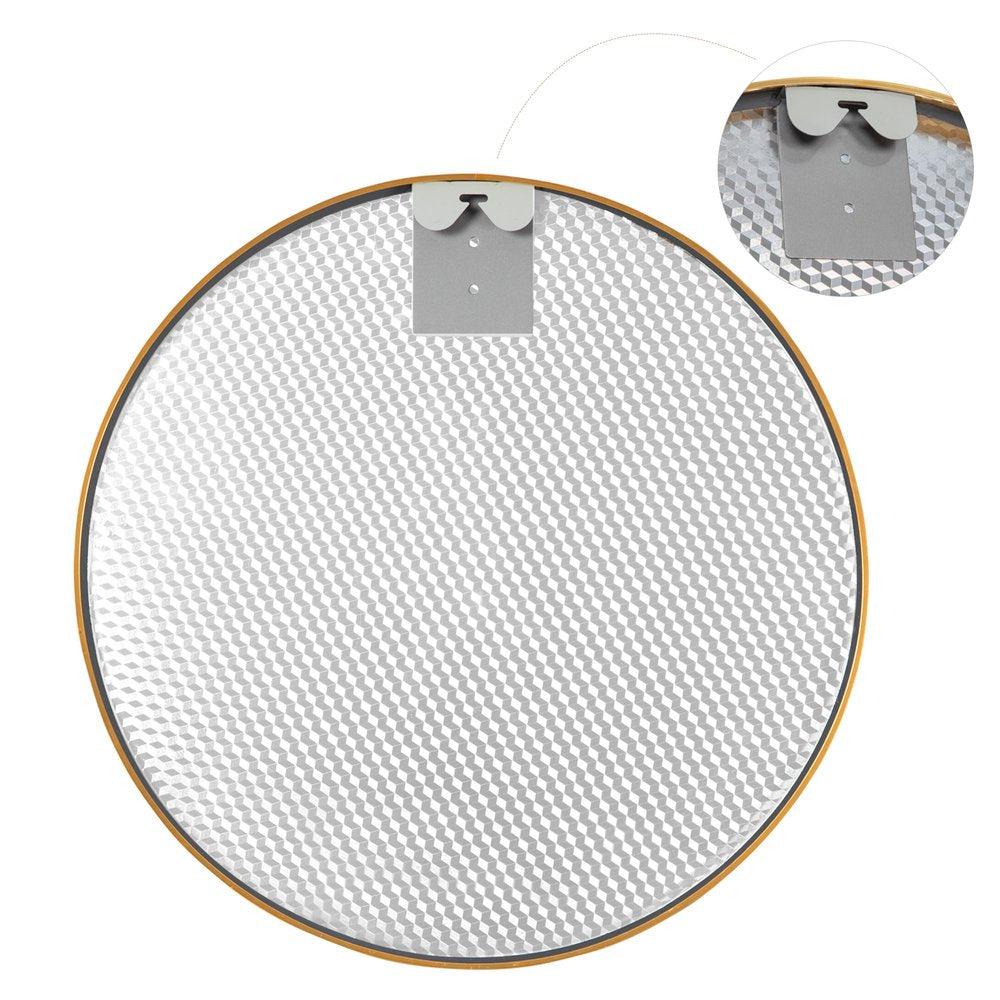 31" Gold Metal Round Framed Accent Mirror