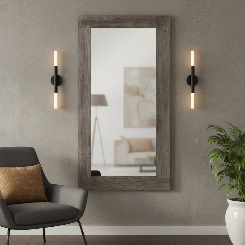 71" Charcoal Solid Wood Framed Full Length Mirror