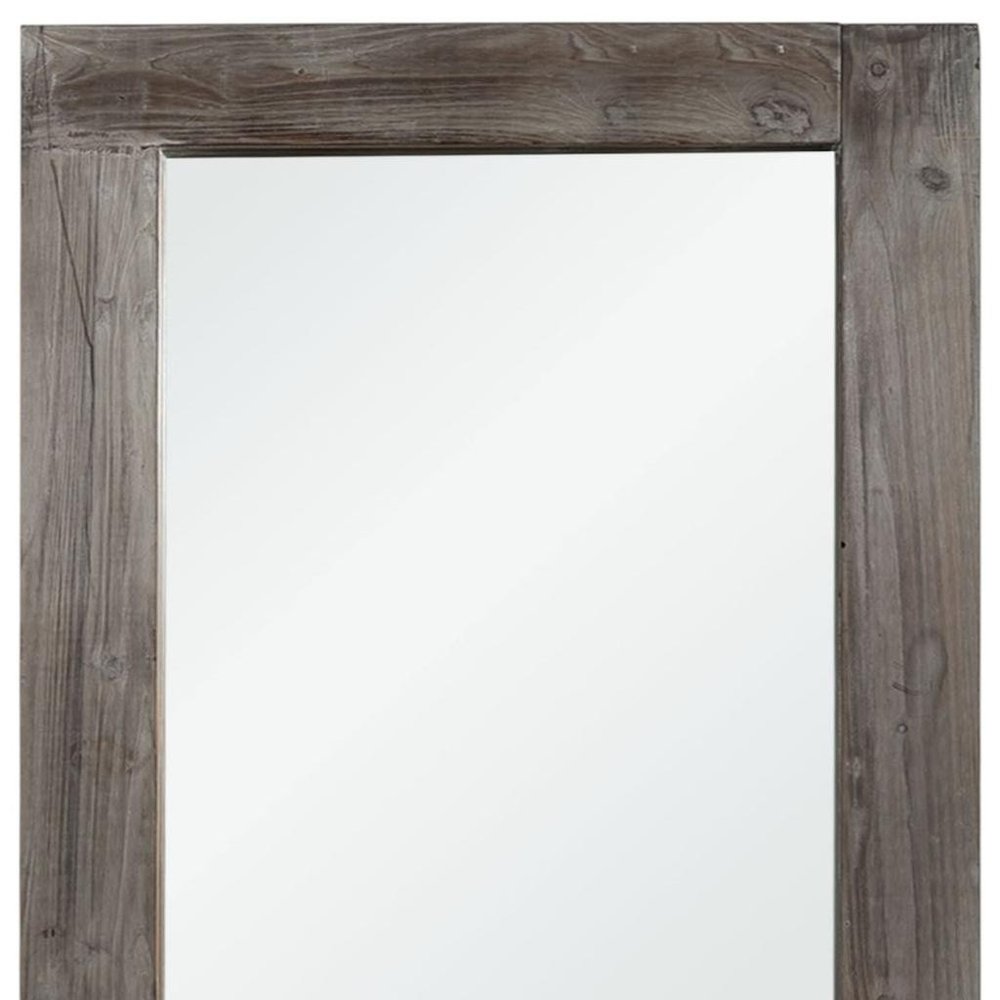 71" Charcoal Solid Wood Framed Full Length Mirror