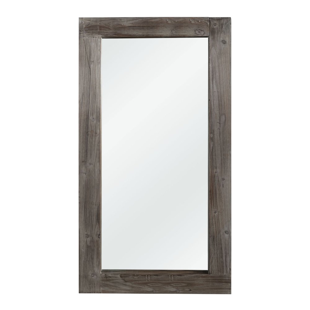 71" Charcoal Solid Wood Framed Full Length Mirror