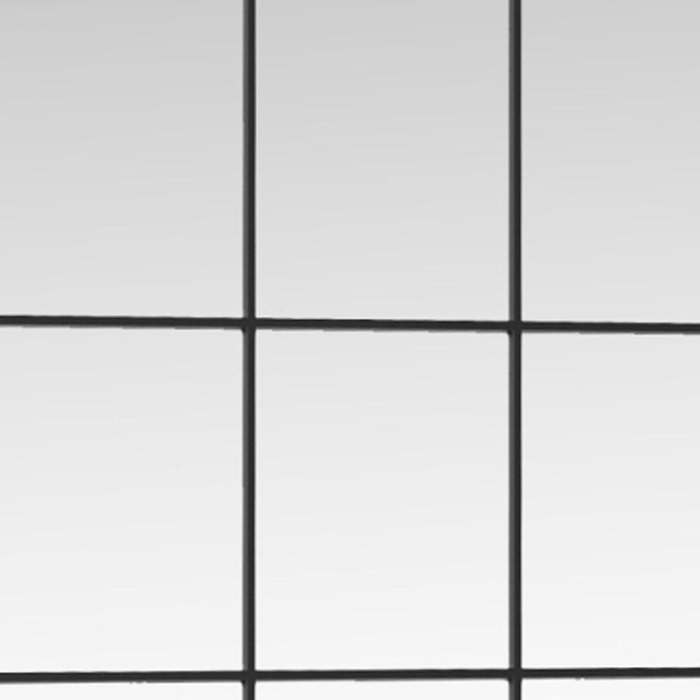 69" Black Metal Windowpane Framed Full Length Mirror