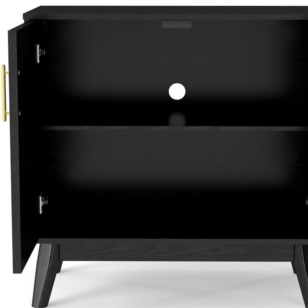 32" Black Wood Accent Cabinet