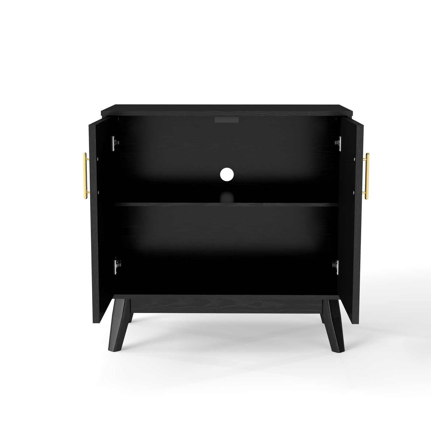 32" Black Wood Accent Cabinet