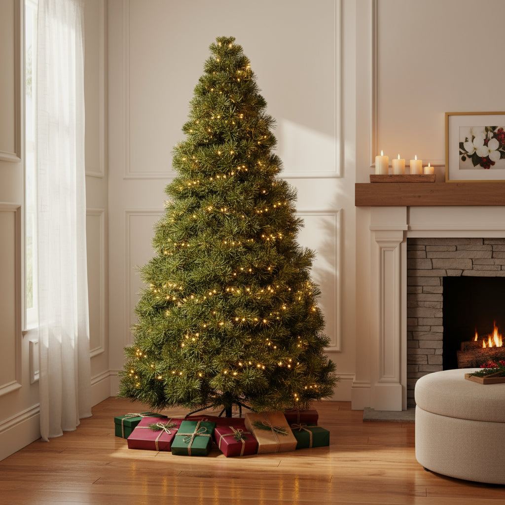 6' Pre Lit Full Spruce Christmas Tree