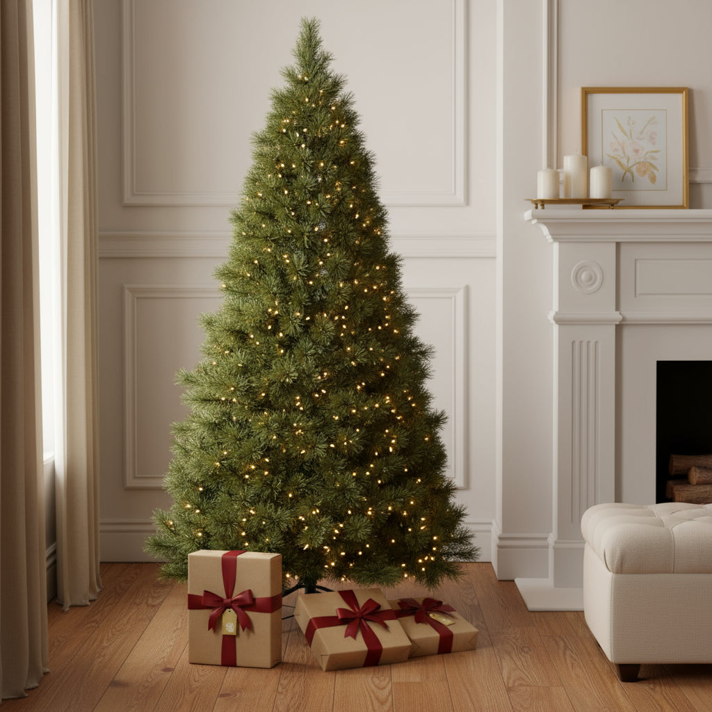 9' Pre Lit Full Spruce Christmas Tree