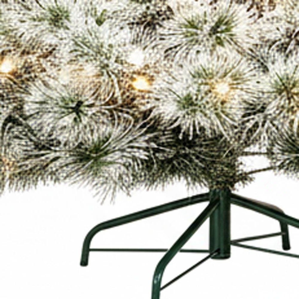 4.5' White Pre Lit Full Flocked Spruce Christmas Tree