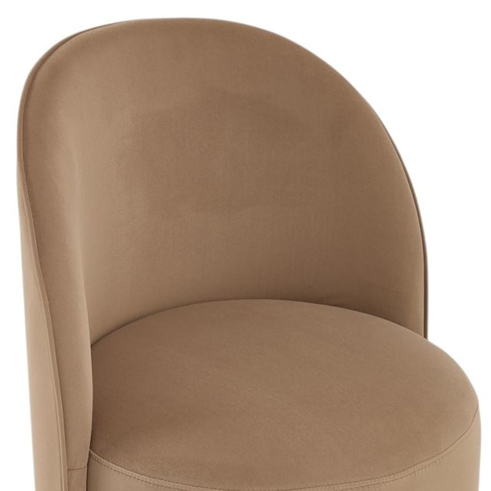 Cream and Black Velvet Curved Back Swivel Dining Arm Chair