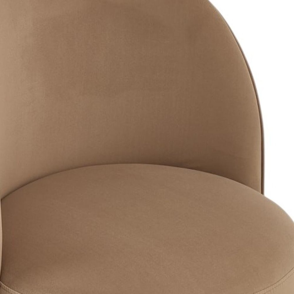 Cream and Black Velvet Curved Back Swivel Dining Arm Chair
