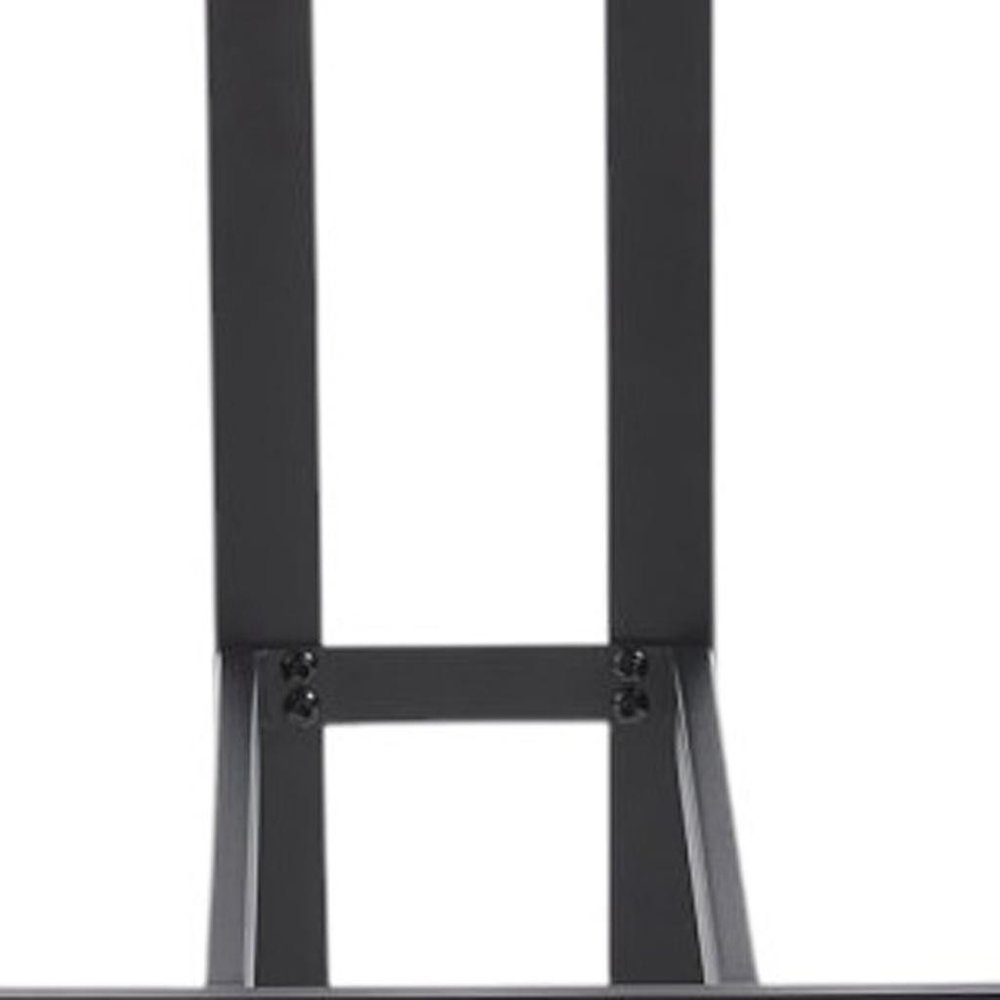 Set of Two 26" Orange and Black Fabric and Metal Counter Height Bar Chairs