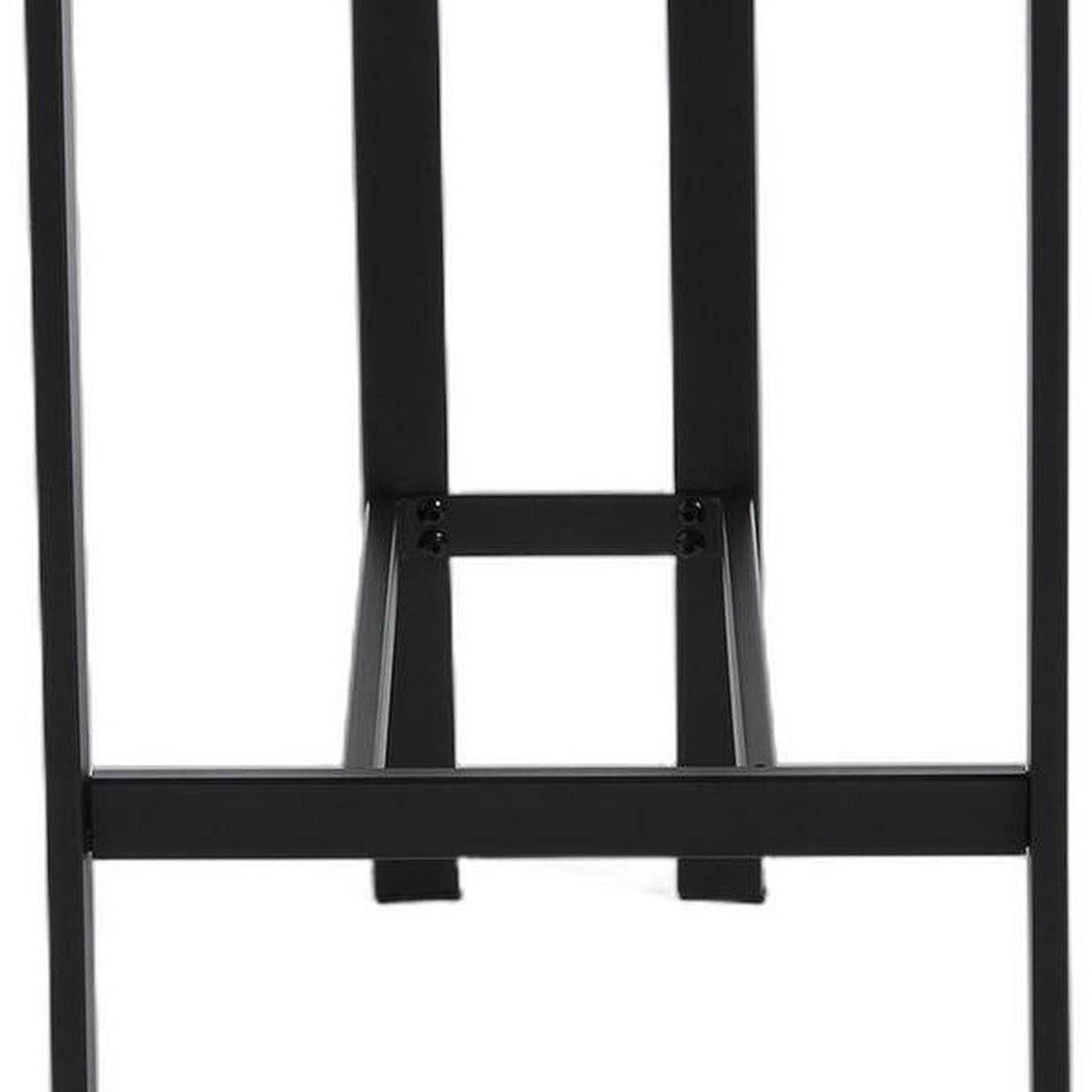 Set of Two 26" White and Black Fabric and Metal Counter Height Bar Chairs