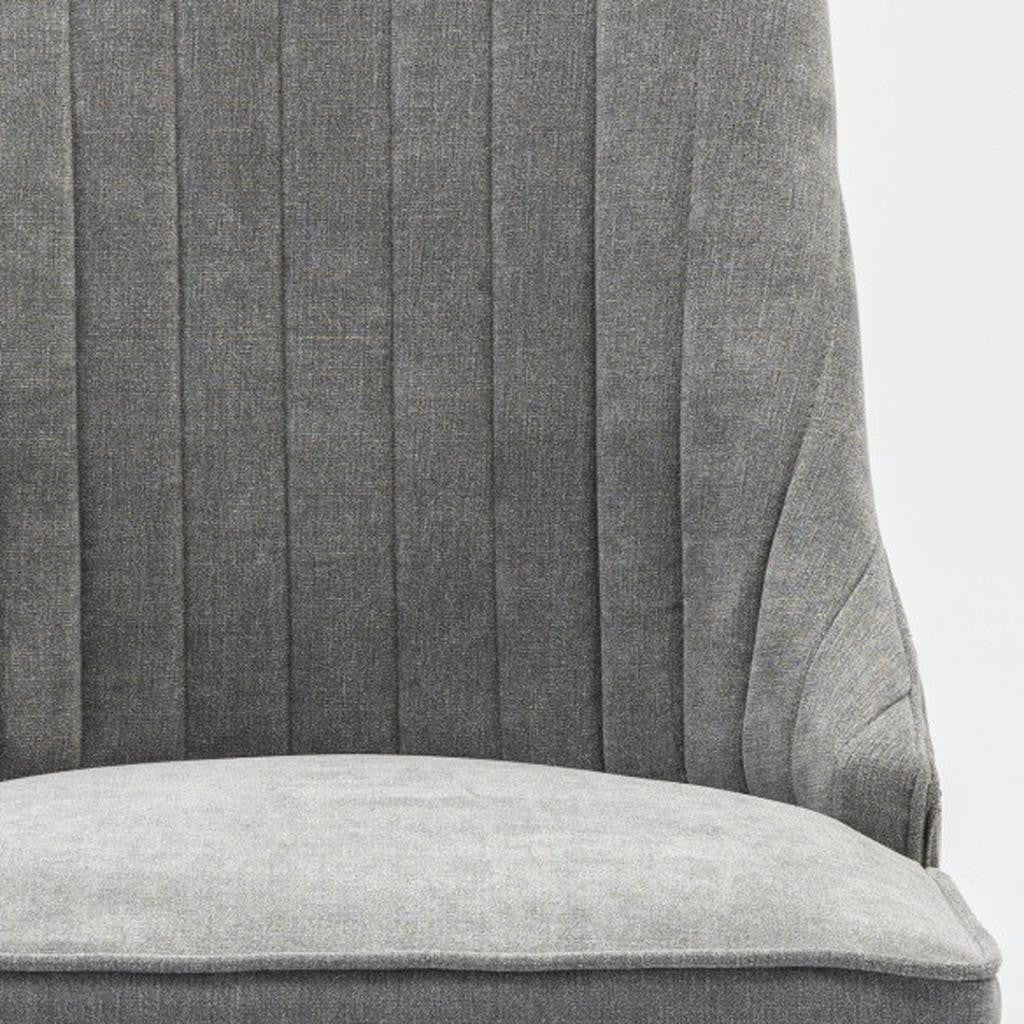 Set of Two Gray And Brown Tufted Velvet And Solid Wood Dining Side Chairs